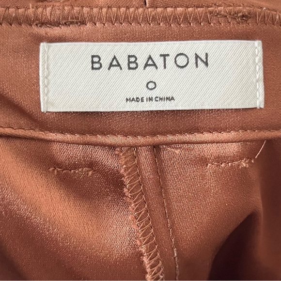 Babaton Refined Satin Cargo Pants Brown Tapered Utility Trouser Women’s Size 0 - Picture 8 of 8